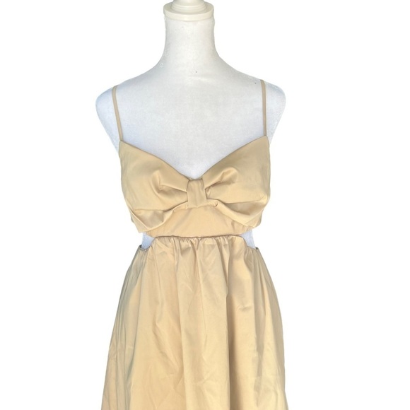 J. Crew - NWT Collection Bow Front Cutout Midi Dress in Stretch Taffeta Sz 6 - Picture 3 of 7
